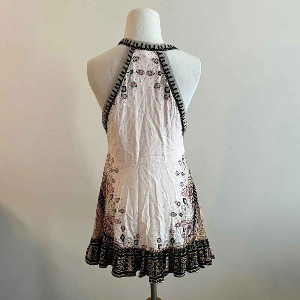 Free People Steal the Sun Pale Pink Print Boho Top or Dress XS - Picture 7 of 12